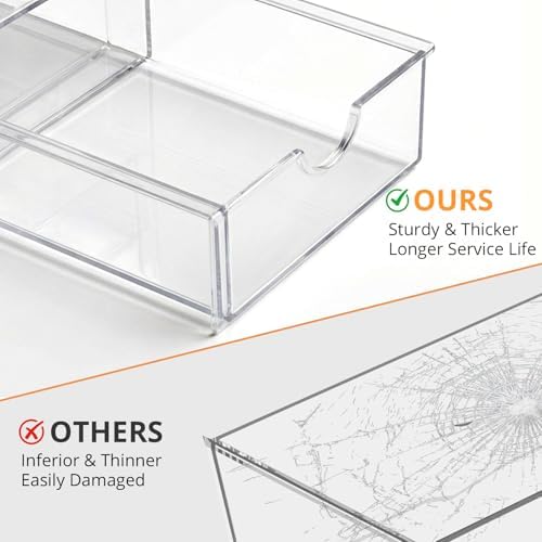 DOMNIU Acrylic Makeup Drawer Storage Organizer with 22 Drawers, 4 Set
