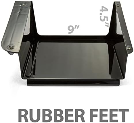 Officemate Telephone Stand - Laptop Stand and Desk Organizer with Storage Underneath, 3 Pen Compartments, 2 Accessory Holders, Non-Skid Rubber Pads, 12.5 x 10.125 x 5.25 Inches, Black