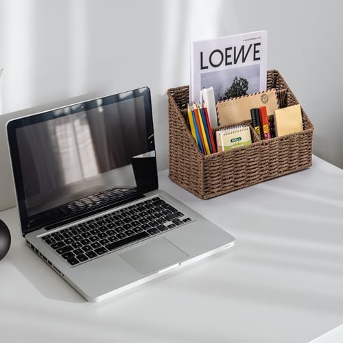 Mail Organizer Countertop,Mail Organizer For Desk,Mail Basket(Brown)