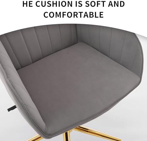 Home Office Desk Chair with Gold Metal Base and Memory Foam Cushion