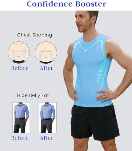 Compression Shirt Men Slimming Body Shaper Vest Crewneck Workout Tank Top