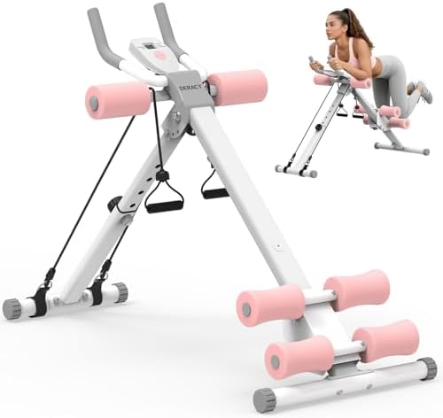 DERACY Ab Workout Machine Adjustable Ab Trainer Abdominal Trainer for Home Gym Foldable Ab Crunch Machine for Core 440 LBS