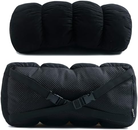 ALIBO Half Moon Rould Roll Fluffy Big Neck Pillow Recliner/Office Chair D Shaped Bouncy Lumbar Pillow with Adjustable Filling Back Pain Relief Lumbar Support Nonslip Soft Leg Lift Cushion