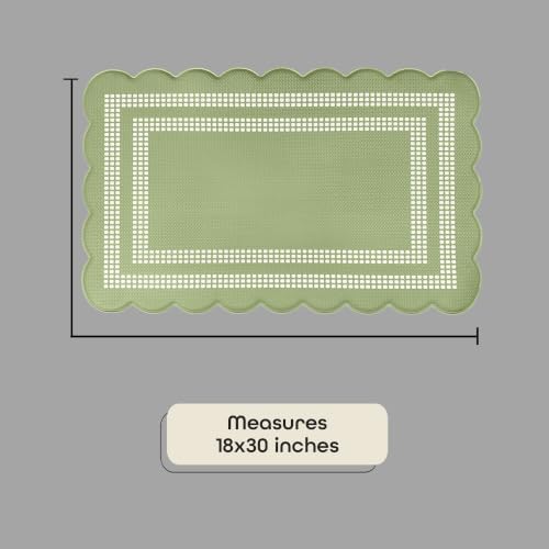 Anti Fatigue Scallop Mat 18 x 30 in, Remi, Sage/Ivory