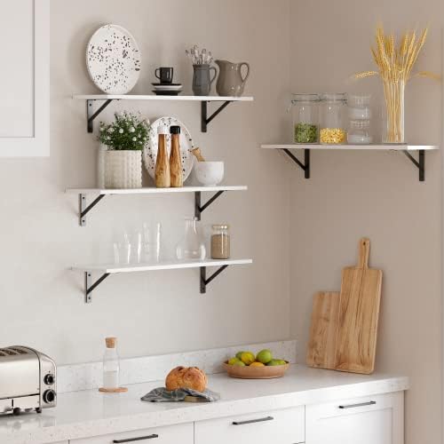 DINZI LVJ Wall Shelves, 23.6" Long Floating Shelves with Metal Brackets