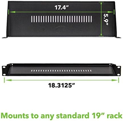 NavePoint Rack Mount Keyboard Shelf Shelves 19 Inch 1U Black 6 Inches (150mm) deep - Black