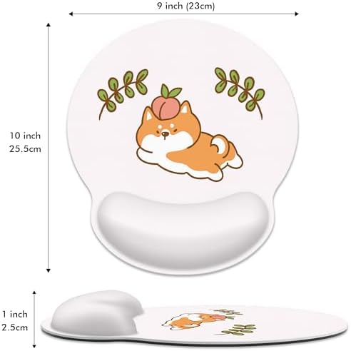 Cute Pink Corgi Ergonomic Mouse Pad with Wrist Rest for Desk Work Office