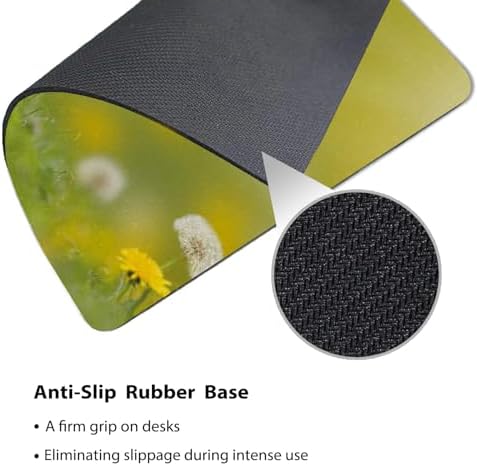 9.5x7.9 Inch Office/Gaming Mouse Pad, Lovely Orange Tabby Kitten Playing with Ladybug Adorable Spring Cat Pet, Cute Anti-Slip Mat for Desk Decor
