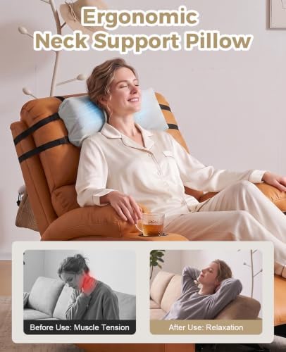 Neck Pillow for Recliner/Armchair, Non-Slip Adjustable Velvet, Grey