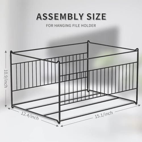 TOPCJ Hanging File Folder Frame, Heavy Duty Metal File Organizer for Letter & Legal Size, Sturdy Desktop File Holder for Cabinets, Desks/Drawers Home Office File Rack (Not Fit All Drawers)