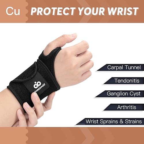 INDEEMAX Copper Carpal Tunnel Wrist Brace 2 Pack, Support for Pain Relief