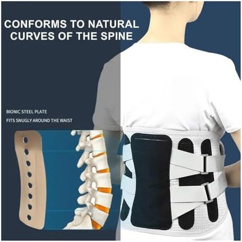 Lumbar Support Belt Disc Herniation Orthopedic Strain For Back Posture Spine Decompression Brace(Large) (Gray,Medium)