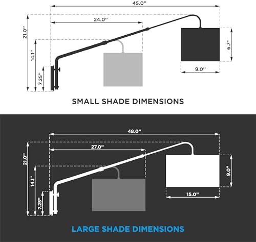 Coby Adjustable Sconce, Wall Mount Light with Telescopic Swing Arm, Matte Black Finish with 2 Linen Shades Included