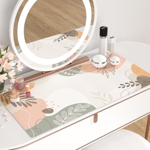QIYI PU Leather Large Mouse Pad, Waterproof Desk Mat, 31.5" x 15.7", Boho
