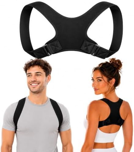 Posture Corrector for Men & Women - Adjustable Figure-8 Back Brace with Copper-Infused Fibers - Lightweight & Breathable Upper Back, Shoulder, Neck & Clavicle Alignment Support