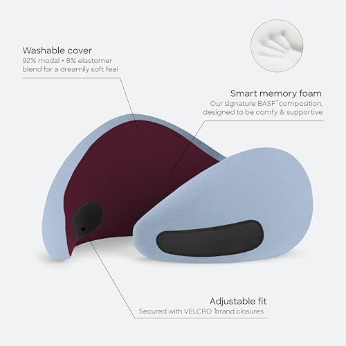 Ostrichpillow GO Travel Pillow, 360° Memory Foam Support, Soft & Washable