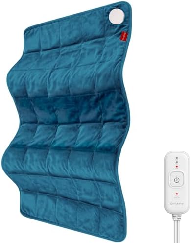 Comfytemp Weighted Heating Pad for Back & Period, FSA Eligible, 17x33, Blue