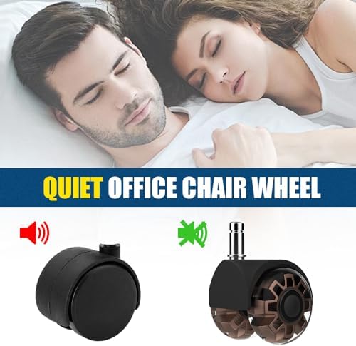 Minewill 2" Office Chair Wheels - Protection for Hardwood Floors and Carpet