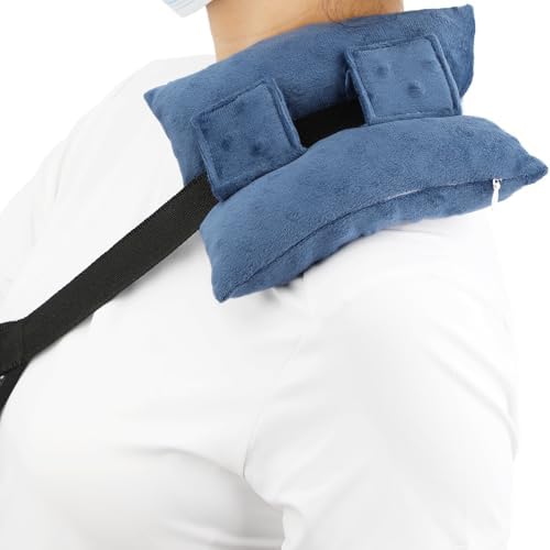Neck Pad Strap Cushion Pillow for Arm Sling Comfort Shoulder Support Pad Rotator Cuff Replacemet Surgery Elbow Brace Carry Padded Cover Broken Wrist Hand Injury Cast, Minky Dot Denim Blue