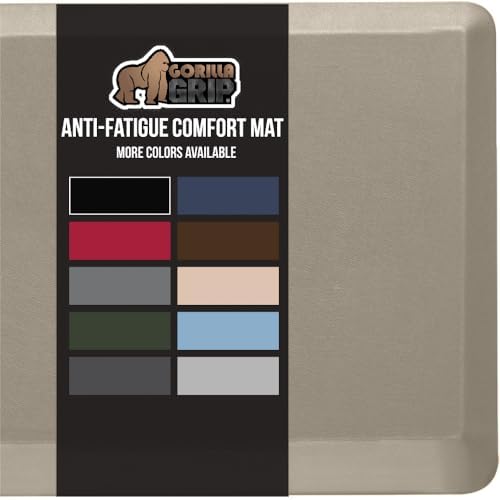 GORILLA GRIP Cushioned Antifatigue Kitchen Mat for Floor, 20x32, Taupe