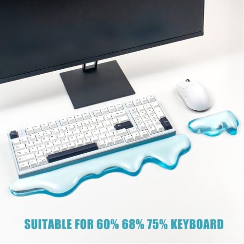 Gel Keyboard and Mouse Wrist Rest Set, Blue Wrist Pad for Computer Keyboard