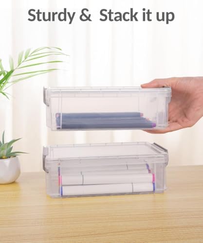 Sooez 2 Pack Large Storage Bins with Lids, Clear Plastic Storage Containers