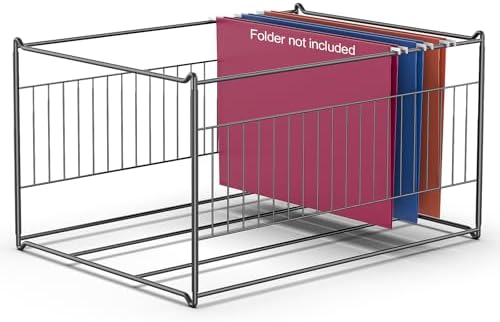 TOPCJ Hanging File Folder Frame, Heavy Duty Metal File Organizer for Letter & Legal Size, Sturdy Desktop File Holder for Cabinets, Desks/Drawers Home Office File Rack (Not Fit All Drawers)