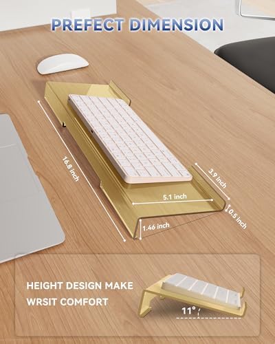 Computer Keyboard Wrist Rest Stand for Desktop(Beige), Keyboard Riser