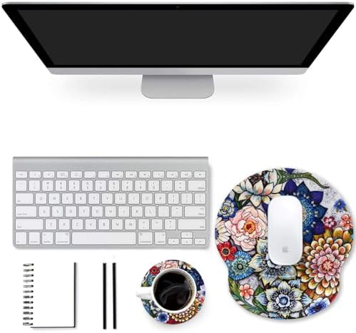 ToLuLu Mouse Pad Wrist Rest Support Gel, Ergonomic Mouse Pads with Non Slip PU Base, Mouse Wrist Rest Pad for Laptop Computer Home Office Working Gaming Pain Relief, Beautiful Flo