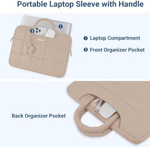 MOSISO Laptop Case 13.3 inch, 13-13.3 inch Laptop Sleeve, Brown