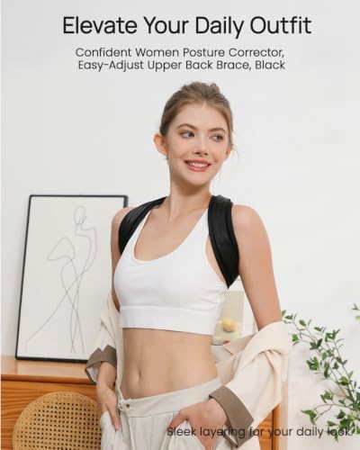 Confident Women Posture Corrector, Easy-Adjust Shoulder Upper Back Brace
