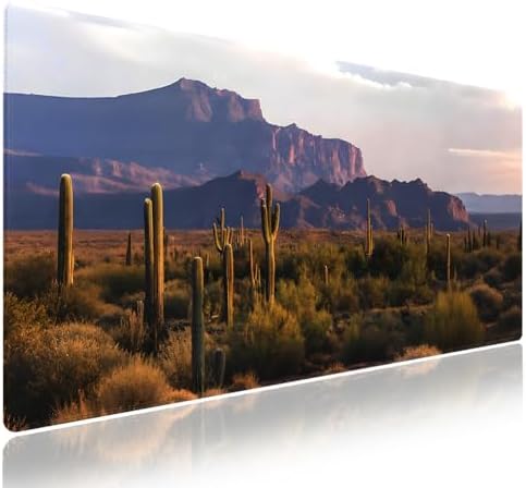 Saguaro Scenery Large Mouse Pad, Arizona Desert Landscape Desk Mat