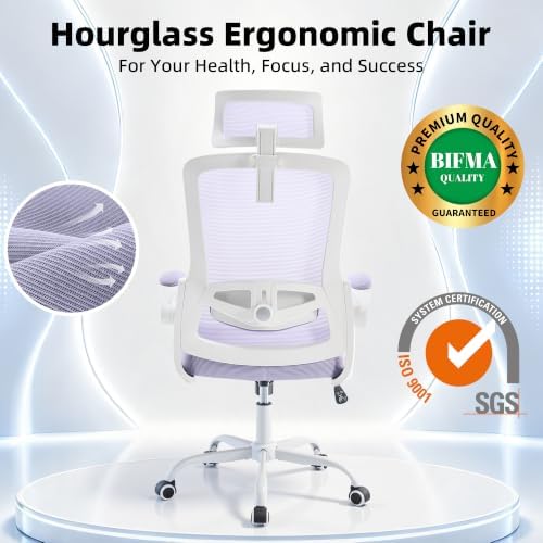 Ergonomic Mesh Office Chair with 2D Adjustable Headrest and Lumbar Support