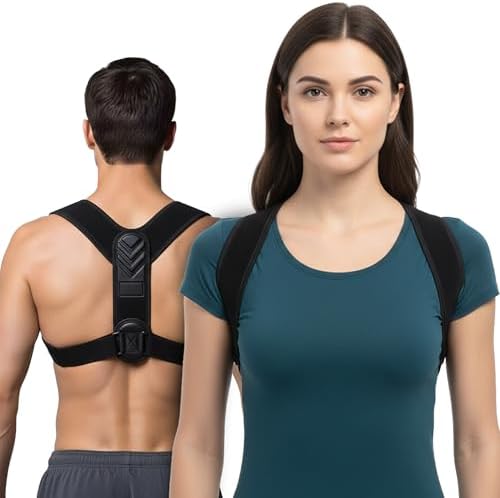 Posture Corrector for Men & Women – Adjustable Back Brace for Shoulder, Neck & Upper Back Support – Breathable, Comfortable, Invisible Under Clothing – Helps Relieve Back, Neck & Shoulder Pain - Size (Small)