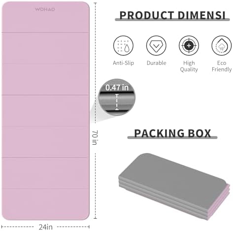 7-Fold Yoga Mat 70"x24" - 1/2 Inch Thick