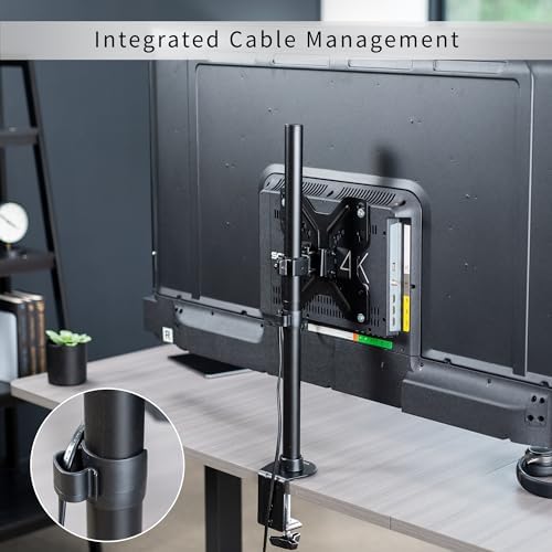 VIVO Ultra Wide TV Desk Mount for up to 55 inch Screens Weighing 66 lbs, Full Motion Height Adjustable Single Television Stand, Black, STAND-V155C