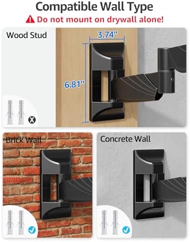 MOUNTUP Long Arm Monitor Wall Mount for 17-32” Screens, Supports 4.4-17.6lbs, Long Reach Arm Extends Up to 27.97”, Copmuter Wall Mount Monitor Arm, Full Motion Tilt Swivel Rotation, VESA 75x75 100x100
