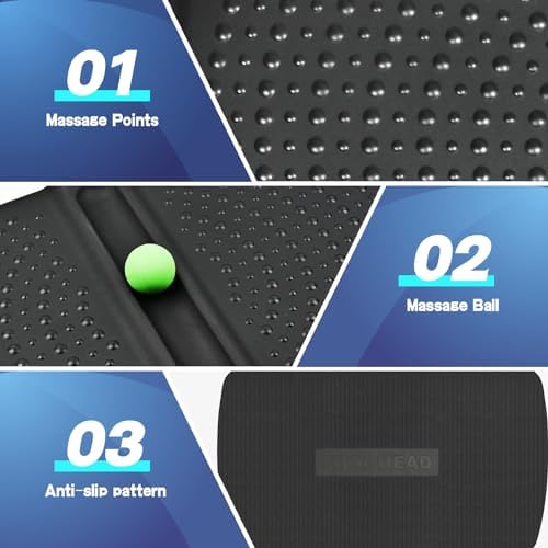 1 inch Thick Anti Fatigue Kitchen Mat Standing Mat with Massage Ball, Non Slip Standing Desk Mat with Massage Point, Multi-Purpose Comfort Floor Mat for Feet, Office, Home (Black, 17"x28"x1")