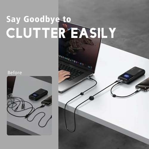 SmiLife Cable Clips, Phone Cord Organizer for Wire Management, Black 9 PCS