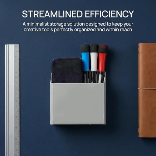 Sewroro 2pcs Suction Cup Pen Holder, Plastic Whiteboard Marker Organizer for Pens, Pencils, Erasers And Rulers, Desk Supply Holder