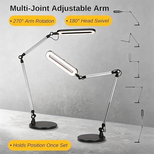 OTUS LED Architect Desk Lamp for Home Office, Adjustable Swing Arm