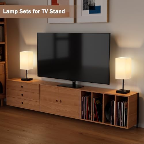 Fenmzee Bedside Lamp for Bedroom Set of 2 - Table Desk Lamp for Nightstand