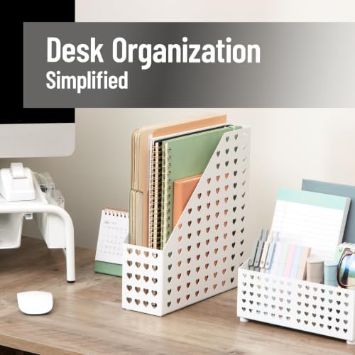 Mind Reader Vertical File Holder, White