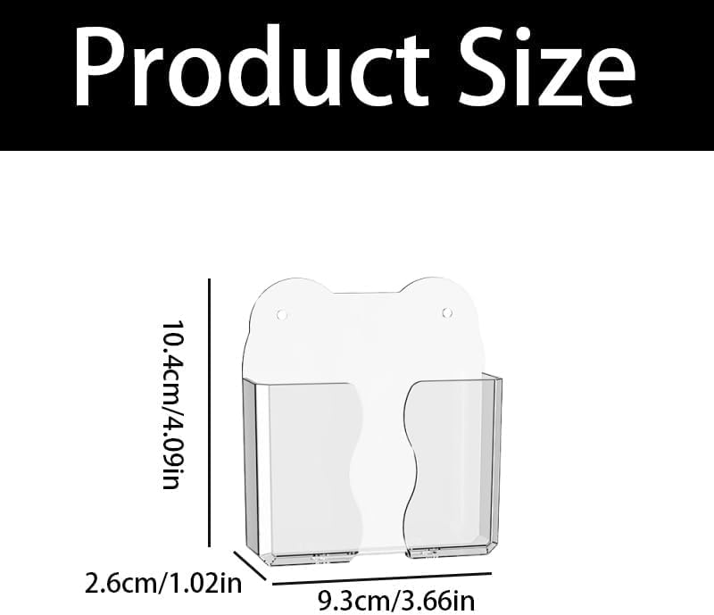 2-Pack Clear Wall Phone Holder - Self-Adhesive & Hardware Mount | Bottom Cable Access | Universal Smartphone Stand | Space-Saving Desk Organizer