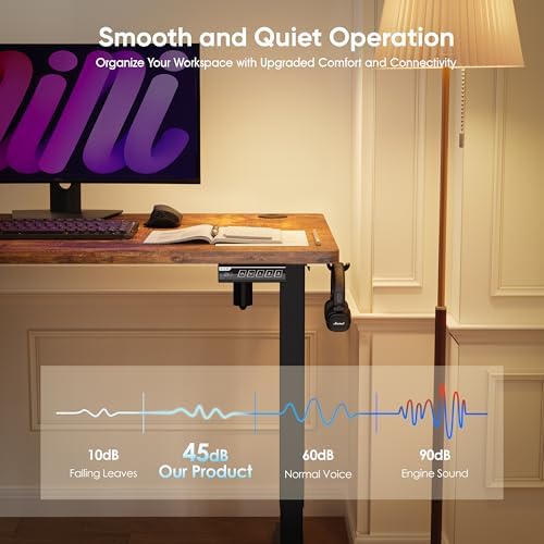 Monomi 39.4" Electric Standing Desk, Height Adjustable sit Stand up,Brown