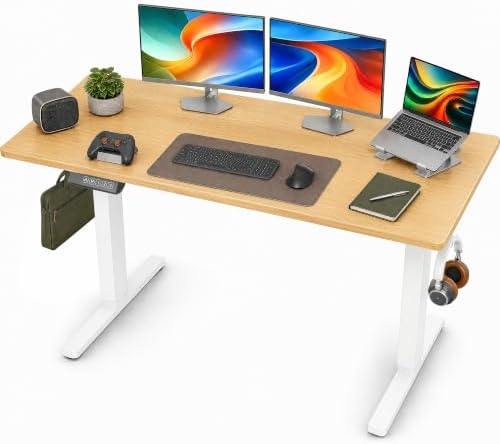 Electric Standing Desk,63in for Home,Office,Gaming,Oak
