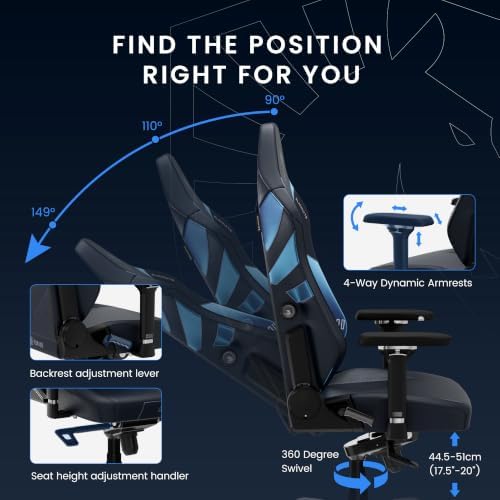 Blacklyte Athena Pro Gaming Chair, Team Liquid Blue, Leatherette