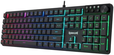 Redragon K521-E Gaming Keyboard with Knob, RGB 104 Keys Wired Keyboard