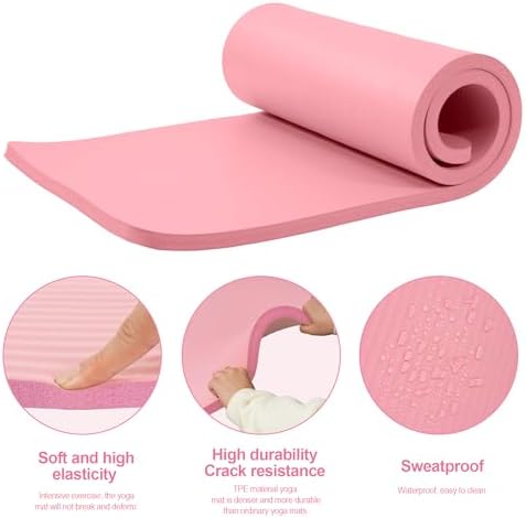 HULKFIT High Density Non Slip Yoga Mat, Extra Thick Exercise Mat with Carrying Strap, for Pilates, Fitness, Home Gym & Floor Workouts - Multiple Thickness & Multiple Color