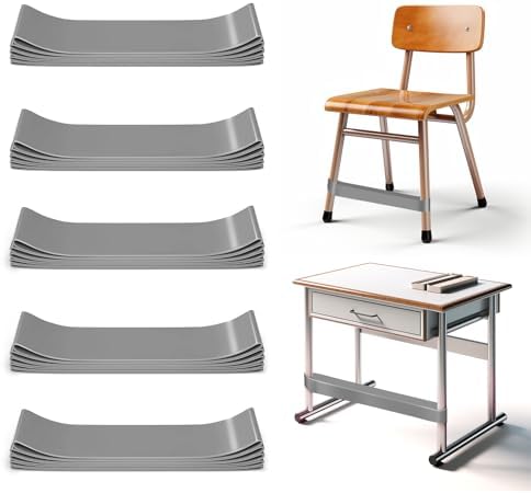 25 Pack Chair Bands for Kids with Fidgety Feet, ADHD Tools for Kids, Improve Focus & Reduce Restlessness, Chair Bands for Sensory ADHD ADD Autism - Classroom & Home Must Haves (Gray)